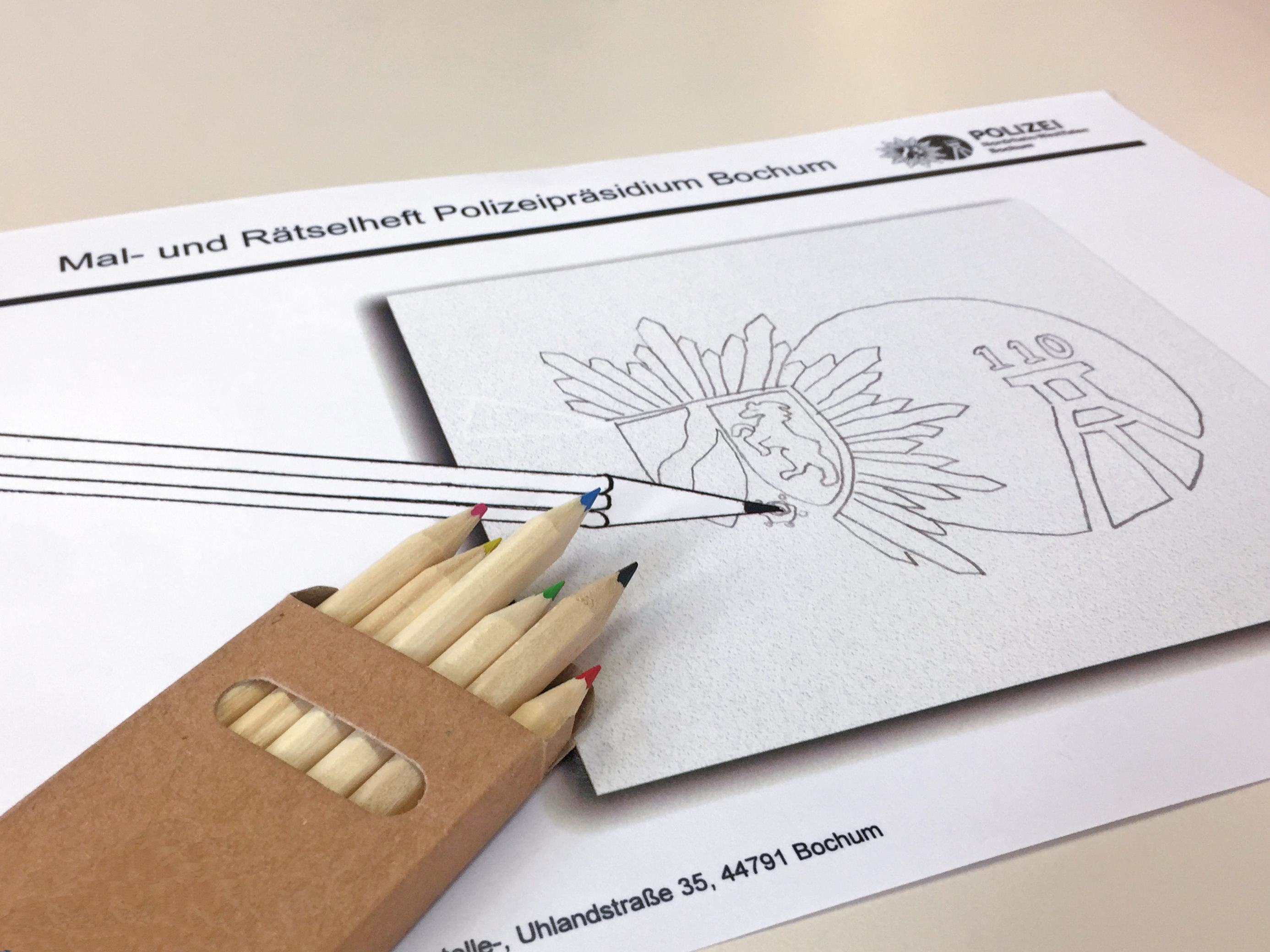 Mal- und Rätselbuch des Polizeipräsidiums Bochum